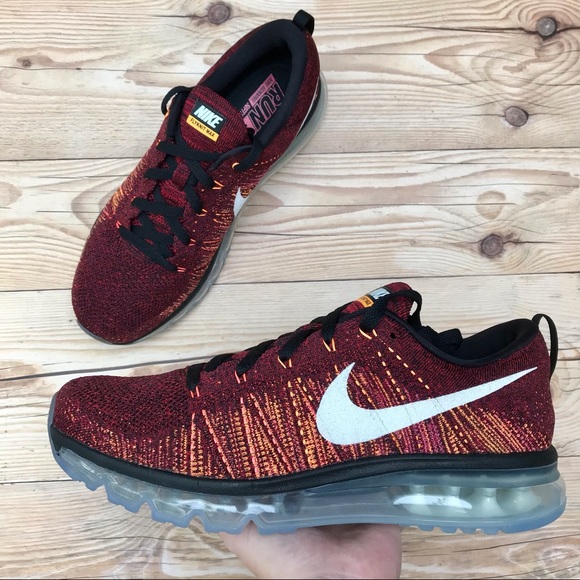 Nike Flyknit Air Max Men’s Size 10 Black/Red/Multi - Picture 2 of 16